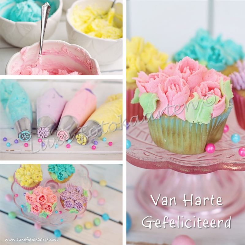 Gefeliciteerd Algemeen - cupcakes bespuiten